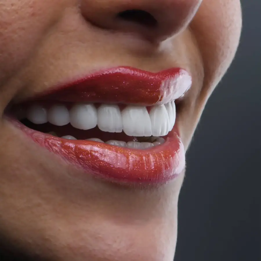 نمای نزدیک لبخند طبیعی